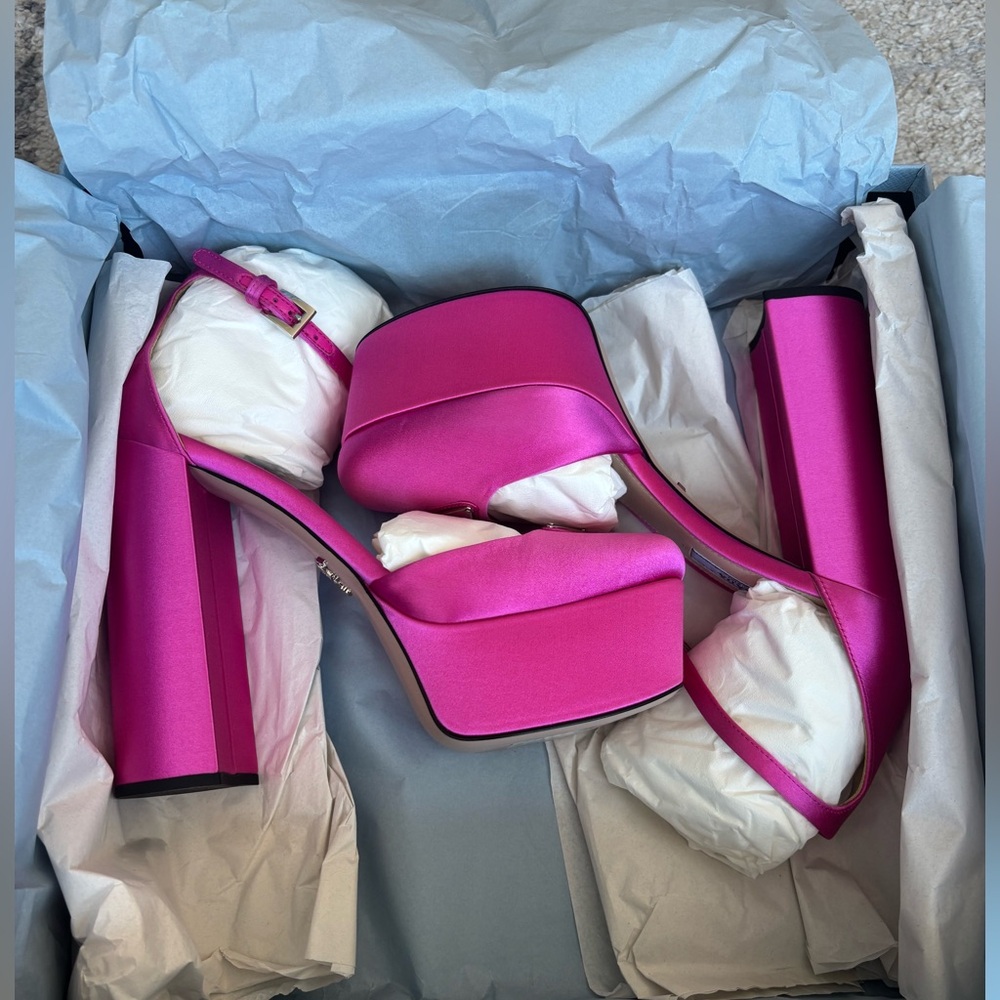 Prada Satin Pink Platform Heels new in box! - Picture 3 of 6